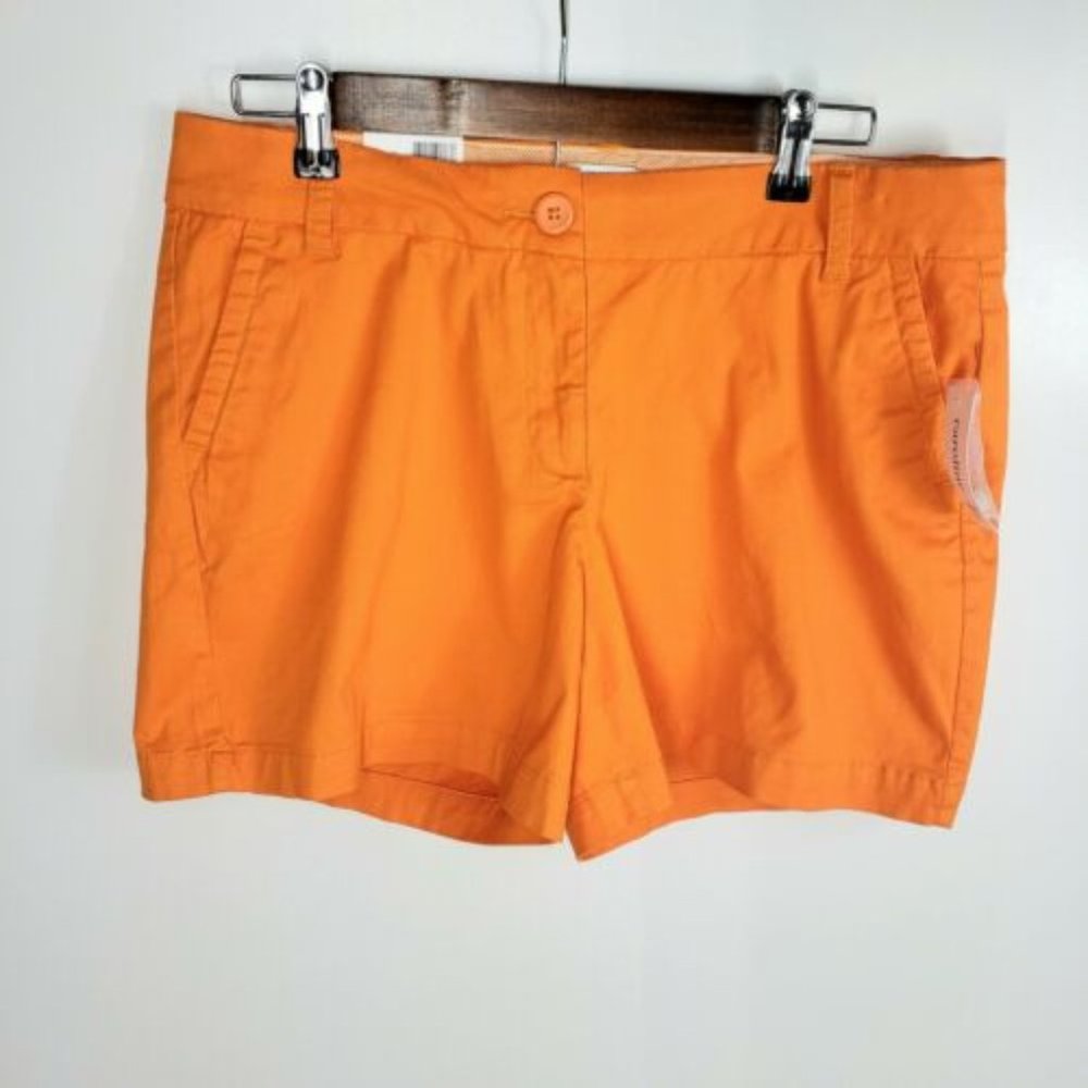 NWT Crown & Ivy Caroline Shorts Orange Womens 8